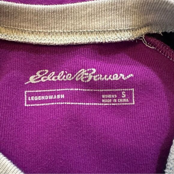 Eddie Bauer Purple Color Block Light Weight Sweater Size Small - Picture 12 of 12